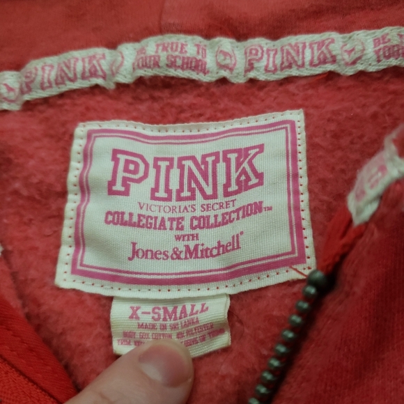 Pink Victoria Secret VS XS red collegiate collection hoodie U of A wildcats AZ - Picture 4 of 7